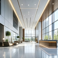 Panneau SPC ignifuge et imperméable pour décoration murale intérieure, design moderne, utilisation pour hôtel, appartement, villa, bureau, centre commercial, salle de sport, espace commercial
