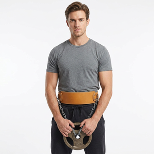 Cinturón de Soporte Lumbar Ajustable de Cuero Negro Unisex con Hebilla, Duradero, para Gimnasio, Fitness, Culturismo y Levantamiento de Pesas - Product Image 1