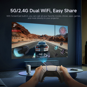 1080p Smart Android 11 LCD <span class=keywords><strong>Mini</strong></span> projecteur Home cinéma Portable aérien 4K WiFi haut-parleur intégré objectif manuel 300 Lumens HIFI - Product Image 6