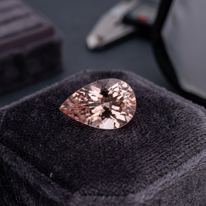 Vente en gros de pierres précieuses naturelles de qualité AAA, Morganite rose pêche, forme poire facettée, 14x10 mm, pour la fabrication de bijoux - Product Image 4