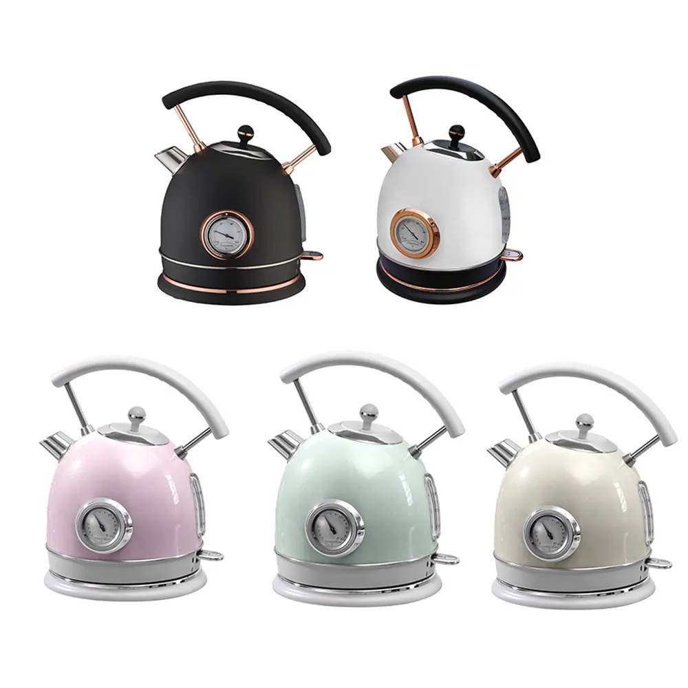 Retro Kettle 1.8l Stainless Steel Vintage Dome Tea Pots Water Electric Kettle With Temperature
