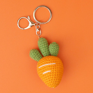 Trái cây móc móc khóa nho cam cherrie bơ chanh đào dưa hấu dâu tây Amigurumi đan móc chìa khóa anh đào - Product Image 3