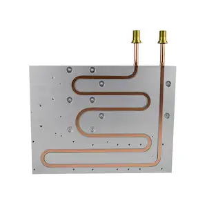 Vehicle Heat Exchange Parts Water copper tube pressed Liquid cold plate Good Connection Aluminum large copper Cooling Plate