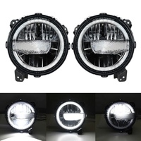 Accessoires de voiture Phare à Led pour Jeep Wrangler JL 2018 + Phare 9 ''avec DRL pour Gladiator JT 2018 2019 2020 2021 2022 2023