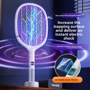 Racchetta antizanzare 2-in-1 ricaricabile, portatile, con display LED, a lunga durata, per uso domestico, ad alta tensione. - Product Image 6