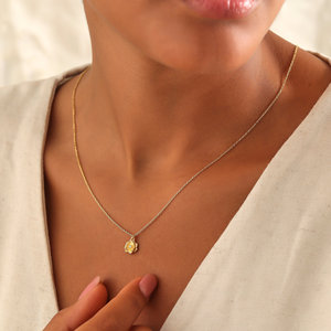 18K Vergoldete Dezember-Geburtsblumen-Anhänger-Halskette mit Zirkonia, 3D-Blumendesign und Gliederkette für Damen, Modeschmuck-Geschenk - Product Image 3