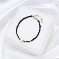 Bracelet en pierre naturelle et cristal, fait main, tourmaline et perles, tendance transfrontalière Europe et États-Unis