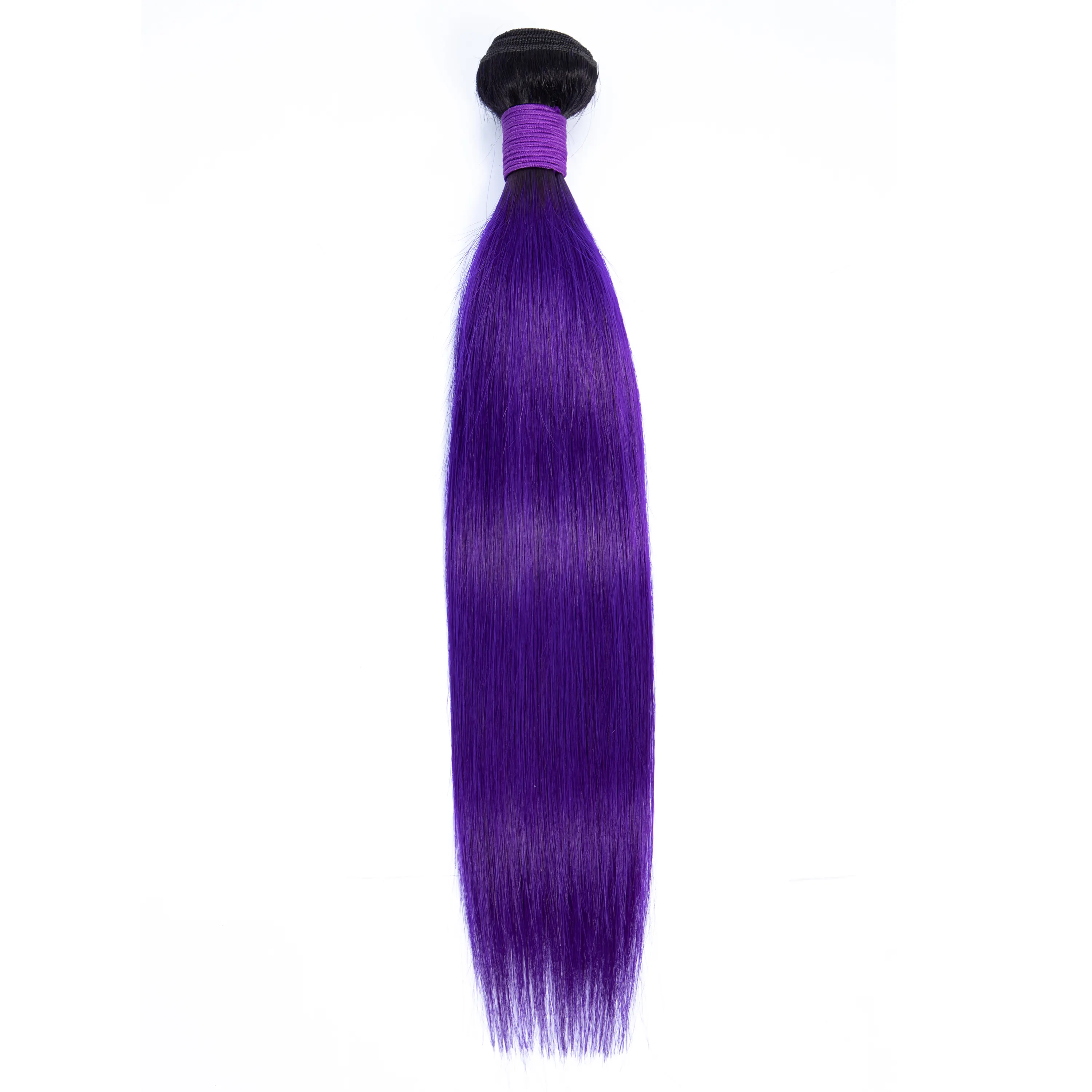 Sin procesar 10a natural brasileño sedoso recto onda estilos cabello humano tejido púrpura Remy 1B púrpura mezcla de paquetes de colores combre