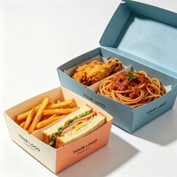 Boîte à hamburger et poulet frit en papier kraft biodégradable, emballage jetable anti-graisse pour fast-food, vente en gros