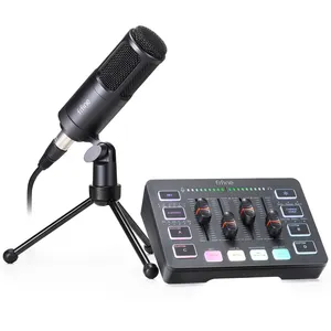 Fifine microfone de estúdio sc3, equipamento de gravação de placa de som xlr sc3, interface de áudio dinâmica, placa de som de estúdio