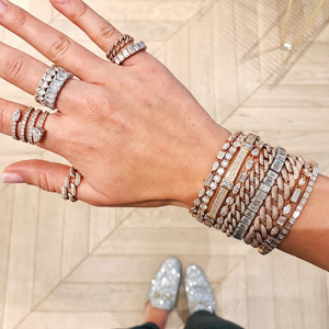 Gemnel 925 plata esterlina Vintage Punk Jumbo Cut Pave baguette tenis pulsera - Product Image 5