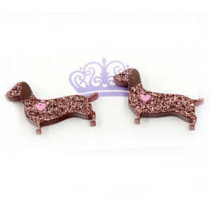 Kustom sausage grosir pabrik anting-anting anjing sosis anting-anting hewan <span class=keywords><strong>dachshund</strong></span> lucu anting-anting akrilik glitter perempuan - Product Image 1