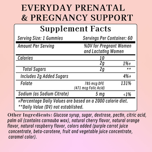 Bán hàng nóng Axit <span class=keywords><strong>Folic</strong></span> Gummies hỗ trợ miễn dịch cho thai folate trước khi sinh gummies bổ sung - Product Image 2