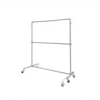 Porte-vêtements en métal chromé, support mobile pour boutique et magasin de détail