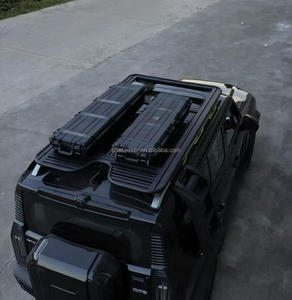 Meilleur porte-bagages de <span class=keywords><strong>toit</strong></span> en <span class=keywords><strong>acier</strong></span> avec tente de <span class=keywords><strong>toit</strong></span> LED, porte-bagages rigide, plateau de rangement pour bagages de voyage pour Jeep Wrangler JK 07-17 pour tente et échelle - Product Image 2