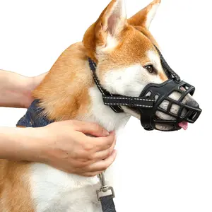 Dog Muzzle Soft Basket Silicone Muzzles for Small Medium Large Dogs Adjustable Pet Dog Muzzle