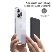 Nouveau design LOGO personnalisé Mini Size Mag Wireless Magnetic 5000mAh Power Bank Charge rapide Support pliable iPhone Safe