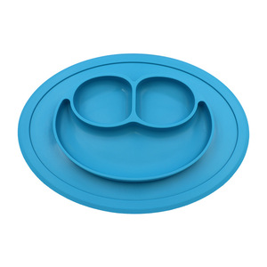 De alta calidad de comida de bebé de silicona Smiley patrón forma de silicona bebé placa - Product Image 1