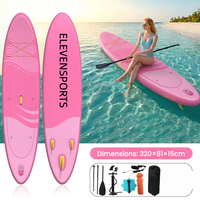 ELEVENSPORTS Planche de paddle gonflable rose macaron avec accessoires complets pour usage de loisirs