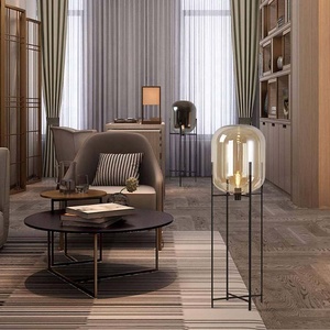 Lampadaire <span class=keywords><strong>à</strong></span> LED Postmoderne Simple Creative Smoke Grey Glass Leggs pour la décoration de la maison - Product Image 5