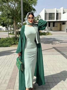 Abaya avec poignets ouverts, à porter des deux côtés, respirante, légère, robe musulmane pour femmes, vêtements islamiques amples, abaya modeste de Dubaï - Product Image 2