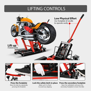 1500lbs <span class=keywords><strong>moto</strong></span> support réglable cric de levage béquille sol Jack Table palan <span class=keywords><strong>atelier</strong></span> outils de levage ATV ciseaux ascenseur - Product Image 4