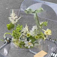 Panier floral triangulaire transparent pliable à main pour arrangements DIY, fleurs éternelles, cadeau d'anniversaire, emballage artisanal