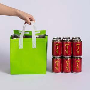 Sac isotherme de livraison en aluminium à double poignée, sac isotherme non tissé pour le transport de denrées alimentaires lourdes - Product Image 5