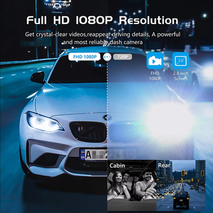 Kamera dasbor mobil <span class=keywords><strong>3</strong></span> saluran 1080P GPS, kamera dasbor penglihatan malam dengan g-sensor perekaman Loop tahan air sudut lebar - Product Image 3