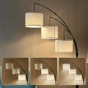 Lámpara de Pie LED de Arco Regulable con 3 Bombillas, Control Remoto y Interruptor de Pie, Poste Giratorio de Acero Inoxidable, Diseño Mid-Century, Alto CRI 90 - Product Image 3