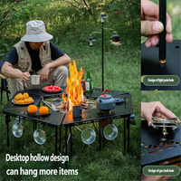 Table d'extérieur moderne, portable, empilable, trapézoïdale, meubles emboîtables, résistante aux intempéries, pliable, en fer métallique pour le camping