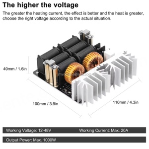 Module d'alimentation haute fréquence 1000W ZVS pour chauffage par induction basse tension, pilote Flyback pour chauffage - Product Image 5