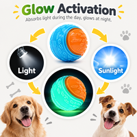 Balle lumineuse TPR pour chien, jouet durable à mâcher, balle interactive pour apporter et ramasser, pour chiens de petite, moyenne et grande taille