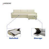 Canapé-lit d'angle convertible 2 en 1 en tissu moderne de luxe, 3 places, avec rangement, canapé-lit pliable en forme de L avec matelas