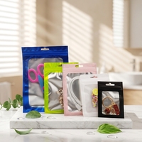 En stock – Sac de rangement zippé en plastique mat 9x12cm pour coque de téléphone et câble de données avec fenêtre