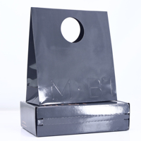 Emballage de haute qualité, carton pour vêtements et sous-vêtements, design de logo personnalisé, poignées découpées en forme de cercle, sac en papier et boîte en papier assortis