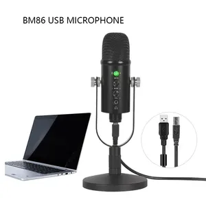BM86 Capacitive microphone K song recording /computer large vibration membrane noise reduction USB microphone live equipment set