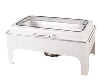Langlebiges 9L Rechteckiges Glas & Edelstahl Luxus-Chafing Dish Buffet-Set mit Gasheizung für Hotel- und Restaurantnutzung
