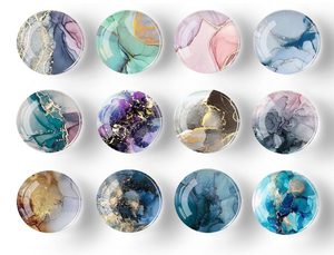 Patch magnétique souple pour réfrigérateur, motif marbre tendance, en verre, 12 pièces - Product Image 2