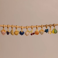 Collar con Colgante de Uva y Piña de la Nueva Serie de Frutas, Estilo Europeo y Estadounidense, Chapado en Oro de 18K, Cadena de Bambú de Cobre, DIY