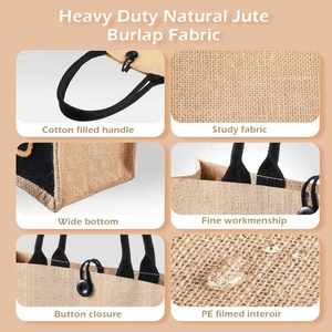 Bolsa de Yute Reutilizable de Lino Natural para Compras o Playa, con Logotipo Personalizado Impreso, Venta al Por Mayor - Product Image 5