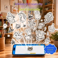 Printer Termal Tanpa Tinta Bertenaga AI Pembuat Stiker Tato Kustom Anak-Anak Printer Foto Mini Pembangkit Gambar AI DIY Mewarnai Tipe-C