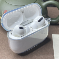 Tas penutup pengisi Earphone transparan Tpu lembut casing pelindung nirkabel berdiri penutup Earphone untuk Apple AirPods kotak pengisi daya