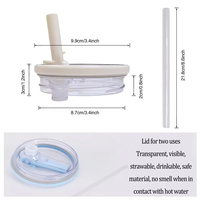 Couvercle de rechange en plastique ABS de haute qualité, réutilisable, anti-déversement, anti-fuite, avec paille rabattable, pour gobelets