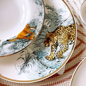 Juego de Vajilla y Plato de Presentación de Porcelana Fina de Alta Calidad, Serie Selva Equatorial, Gran Venta - Product Image 6