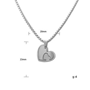 <b>Titanium</b> Steel Heart Pendant Necklace Geometric Retro Design Everyday Wear 120210 - Product Image 5