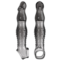 Anillo Vibrador Transparente Reutilizable para Pene, Funda Extensora de Pene, Anillo para Pene, Alargador de Pene, Productos para Adultos, Juguete Sexual