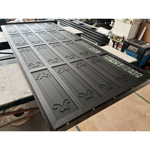 Hiện đại cổ điển Georgia rèn cửa nhà để xe sắt với thiết kế phức tạp và Vượt Thời Gian Nhìn tinh vi tính năng chèn Kính - Product Image 1