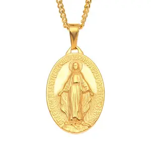 Mulheres de Cor Prata/Ouro Cor Nossa Senhora de Jóias Por Atacado Colar de Cruz Cadeia Da Moda Virgem Maria Colar Pingente