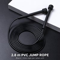 2.8m PVC 줄넘기 (슬림 핸들, 블랙, 싱글 로프, 중국산)